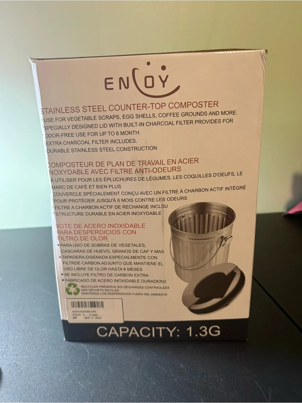 Stainless Steel Countertop Composter - Silver